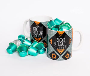 RICO SUAVE COFFEE Premium Coffee Pods 100% Ecuadorian, Highland Arabica, Medium - Dark Roast Coffee, 50 Capsules 9.3 0z pack