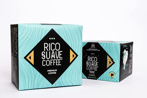RICO SUAVE COFFEE Premium Coffee Pods 100% Ecuadorian, Highland Arabica, Medium - Dark Roast Coffee, 50 Capsules 9.3 0z pack