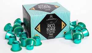 RICO SUAVE COFFEE Premium Coffee Pods 100% Ecuadorian, Highland Arabica, Medium - Dark Roast Coffee, 50 Capsules 9.3 0z pack